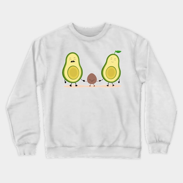 Avocado family, cute cartoon avocado, avocado lovers, vegan t shirt Crewneck Sweatshirt by PrimeStore